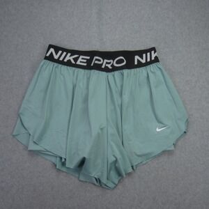Nike Pro Shorts Girls Youth XL Teal Dri Fit Running 2 in 1 Training Athletic